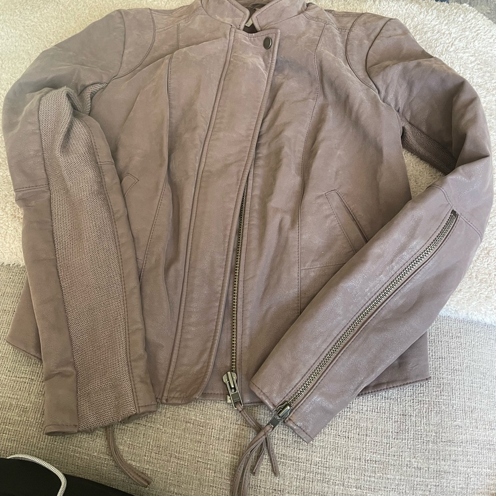 Free People moto zip up stretch jacket
